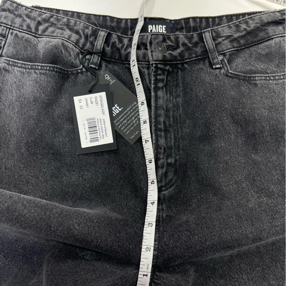 Paige Denim Sarah Straight Ankle Jeans Undone Hem Priscilla Deconstructed NWT - Picture 8 of 16